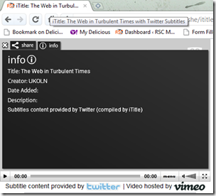 97%* of desktop web browsers can now enjoy iTitle Twitter Subtitling - Vimeo edition