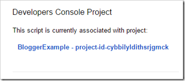 Open associated Google Developers Console project