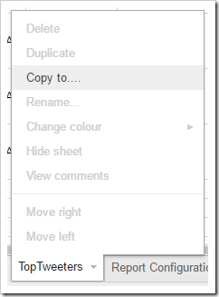 select ‘Copy to…’ and select your new TAGS Sheet 