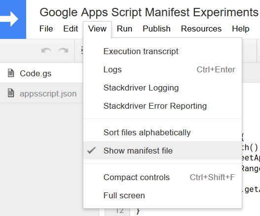 Everything you always wanted to know about Google Apps Script Manifest Files (but were afraid to ask...)