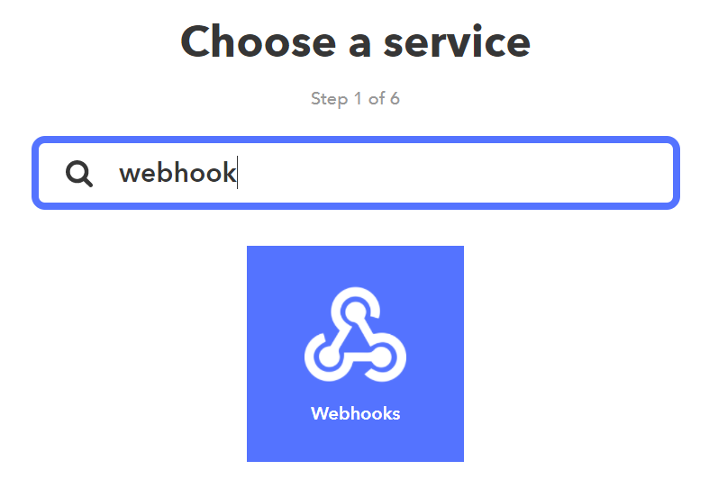 searching for the ‘webhooks’ service