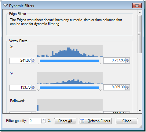 NodeXL - Dynamic Filters