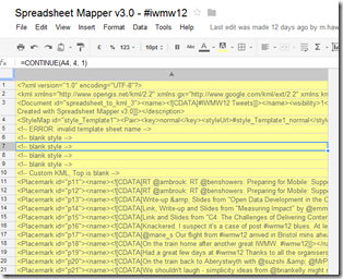 Getting formatted XML from Google Spreadsheet