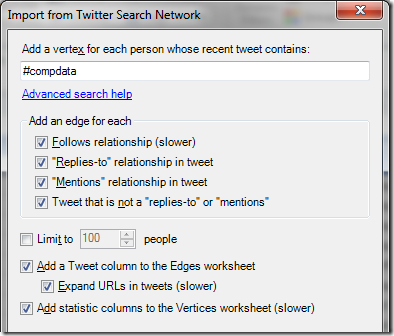 Twitter Search Import from NodeXL