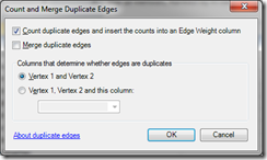 Count and merge duplicate edges