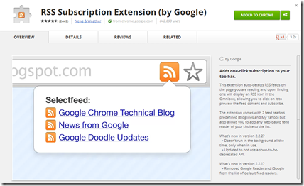 RSS Subscription Extension (by Google)