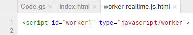 Changing script tag to indicate code is worker