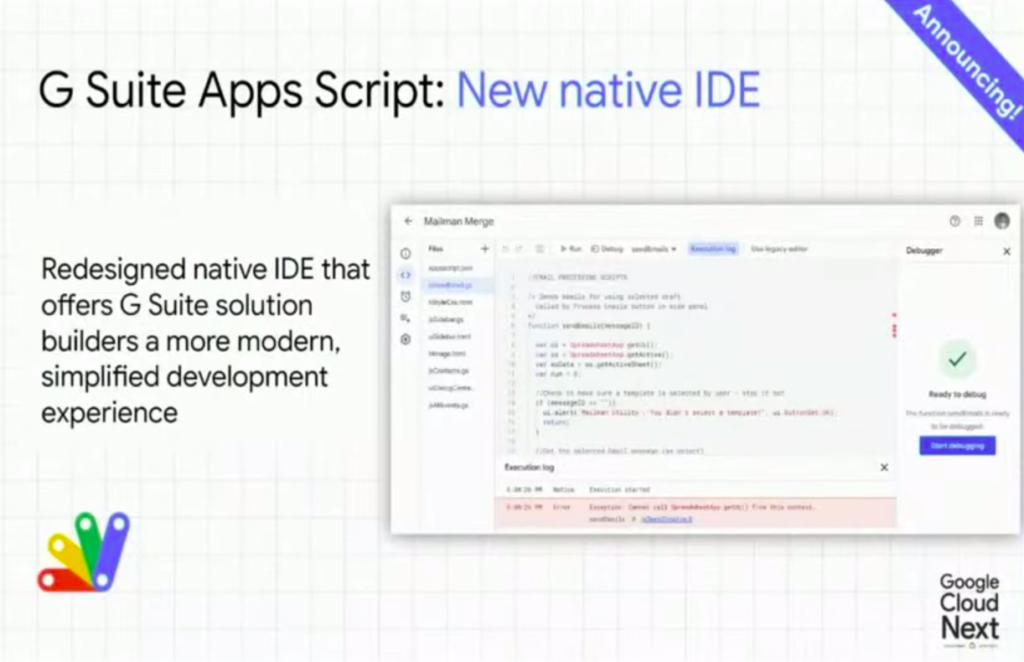 New Apps Script IDE